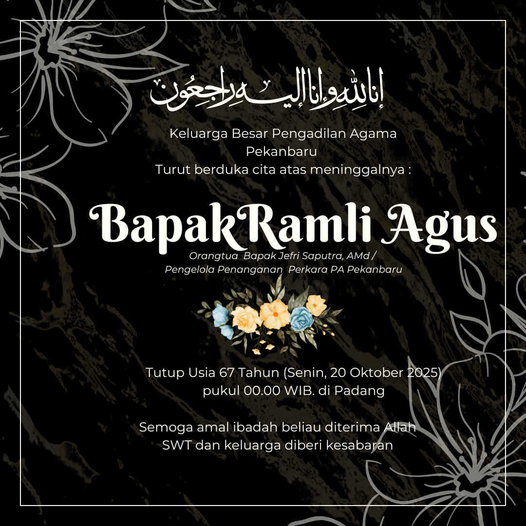 Berduka atas berpulangnya <br>Bapak Ramli Agus